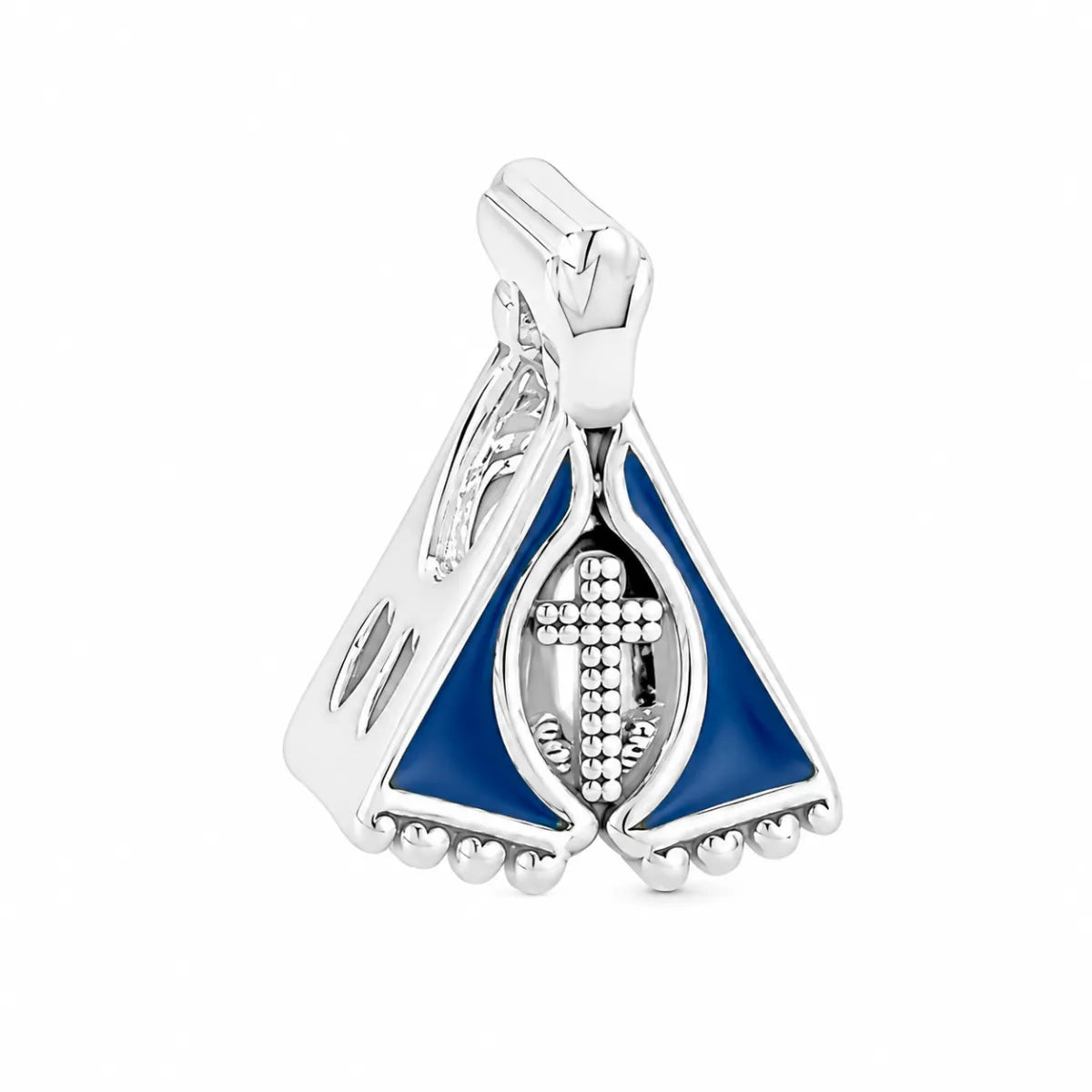 Berloque Separador Religioso Nossa Senhora Aparecida Prata 925 Legítima