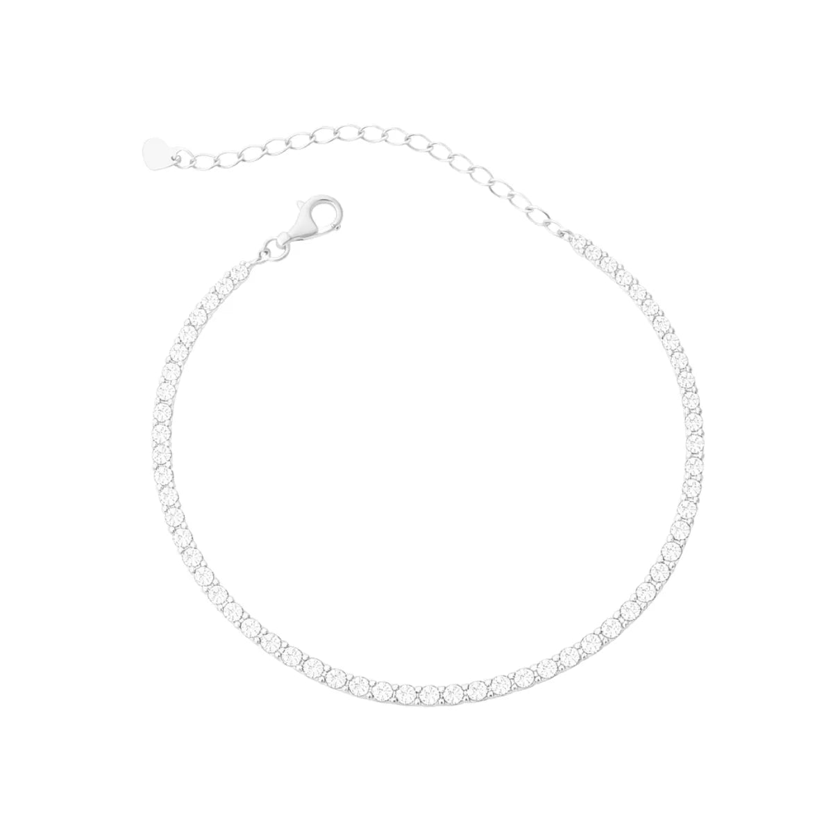 Pulseira Riviera Cristal 1,75mm Prata 925 Legítima