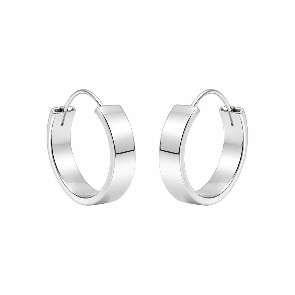 Brinco Argola Redondo Aro Quadrado 5mm x 1,6cm (M) Prata 925 Legítima
