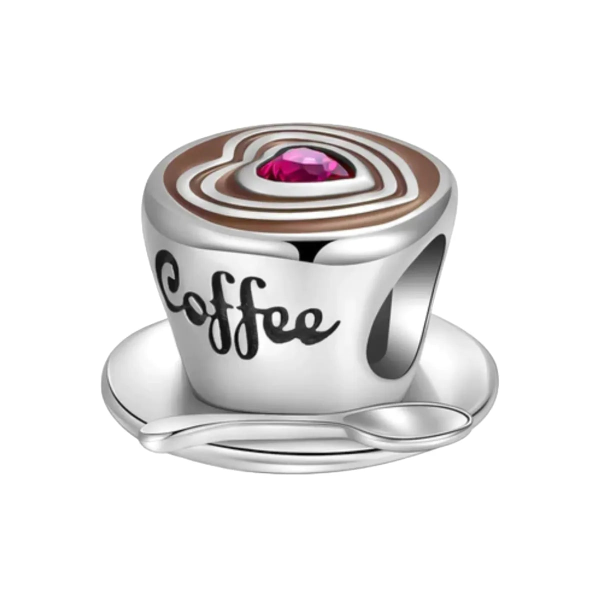 Berloque Separador Love Coffee Prata 925 Legítima