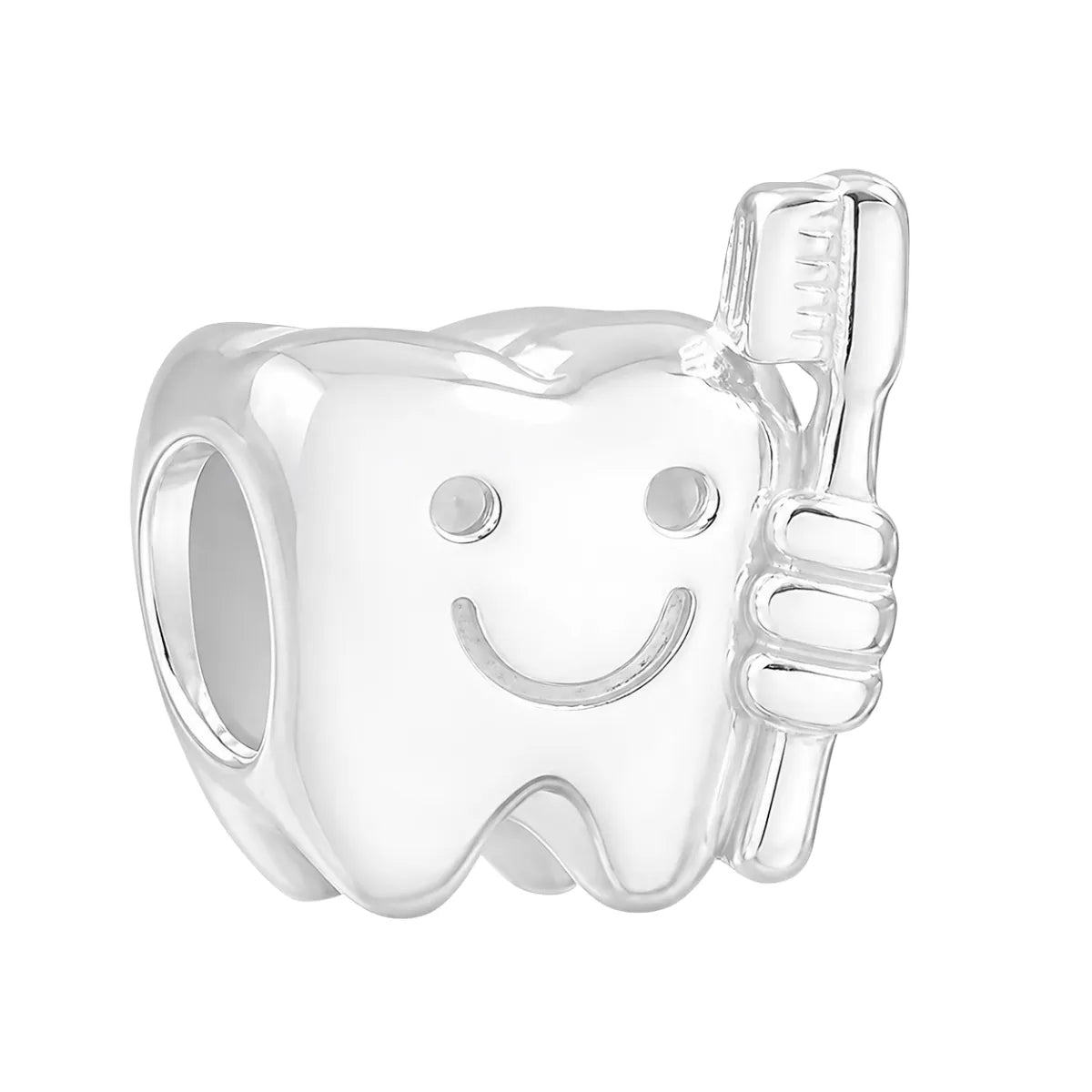 Berloque Separador Dente e Escova Prata 925 Legítima
