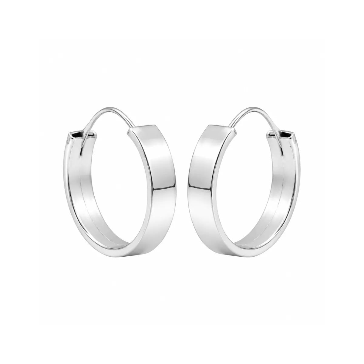 Brinco Argola Redondo Aro Quadrado 5mm x 2,2cm (G) Prata 925 Legítima