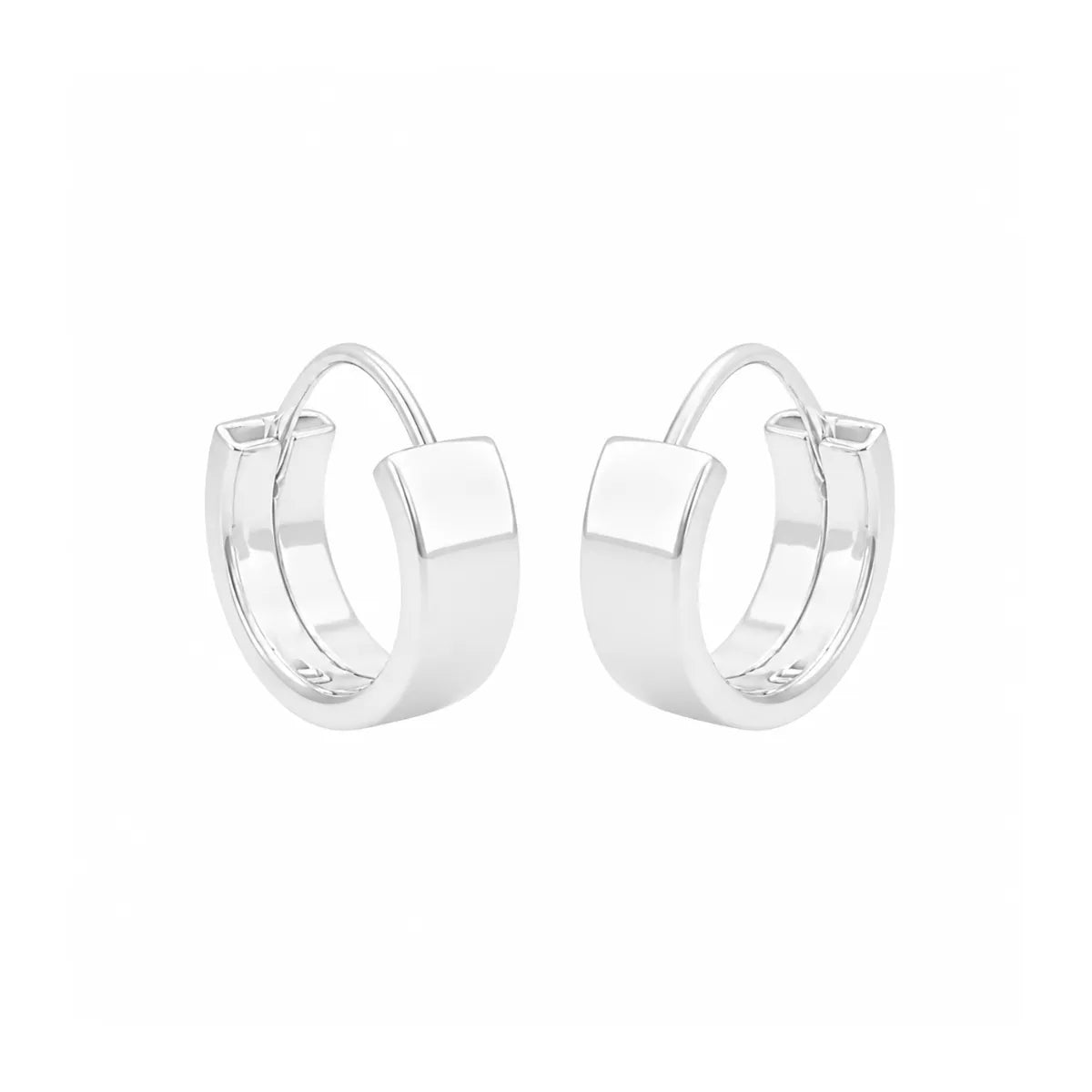 Brinco Argola Redondo Aro Quadrado 5mm x 1,3cm (P) Prata 925 Legítima