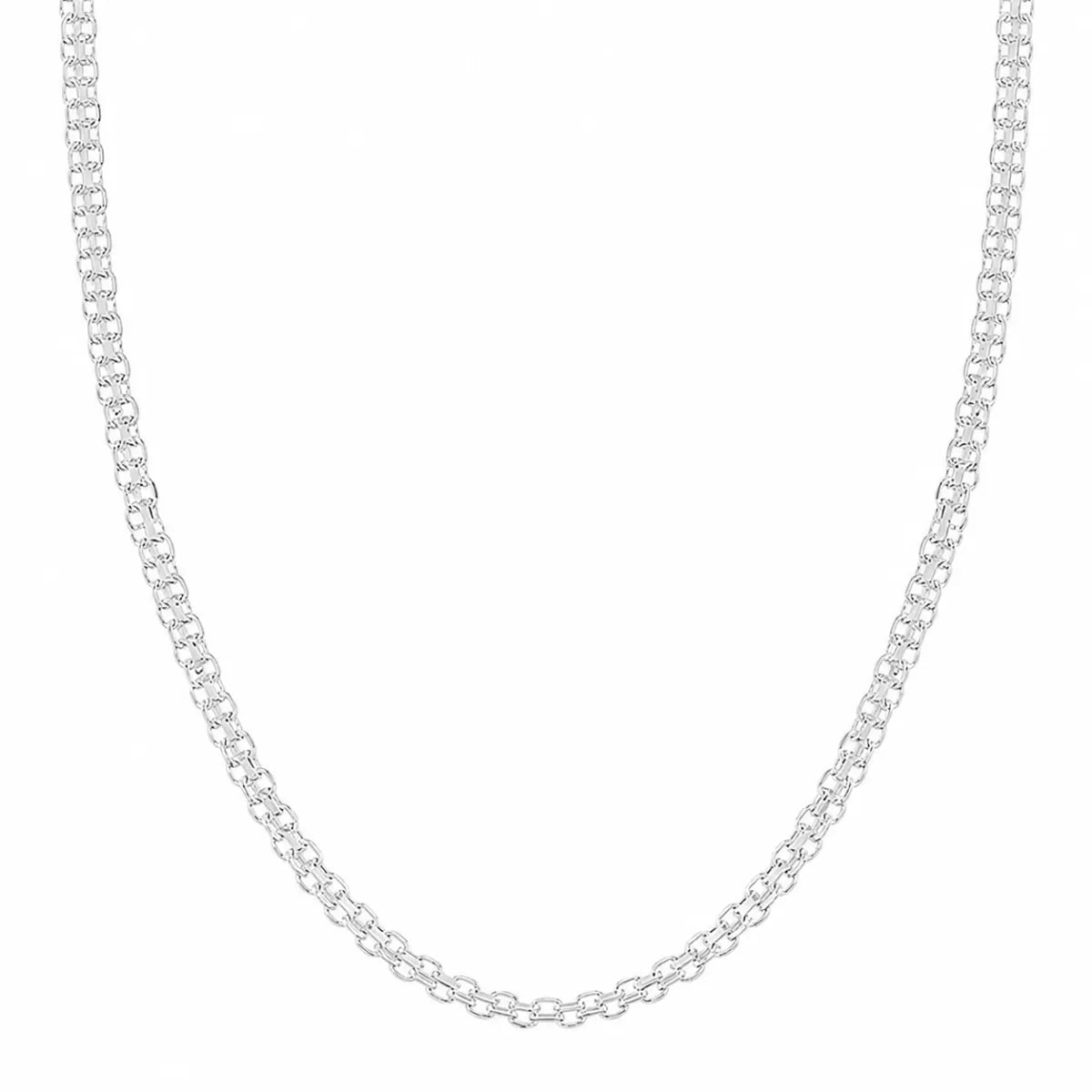 Corrente Feminina Chocker Esteira 40cm Prata 925 Legítima