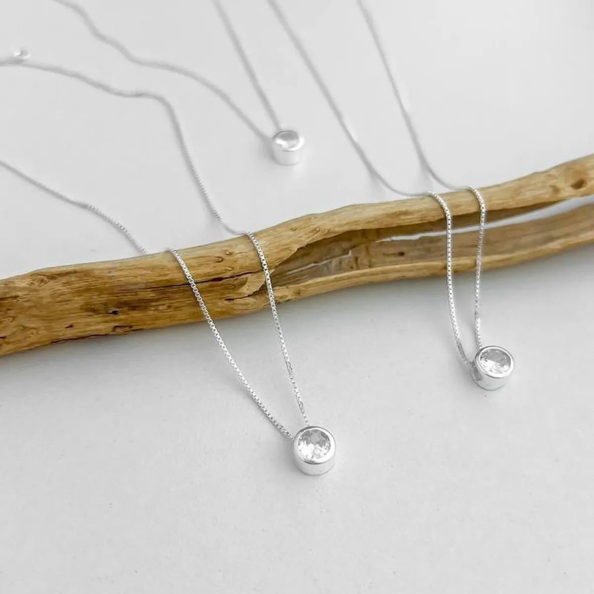 Colar Ponto de Luz Redondo Galeria Zircônia 6mm Prata 925 Legítima