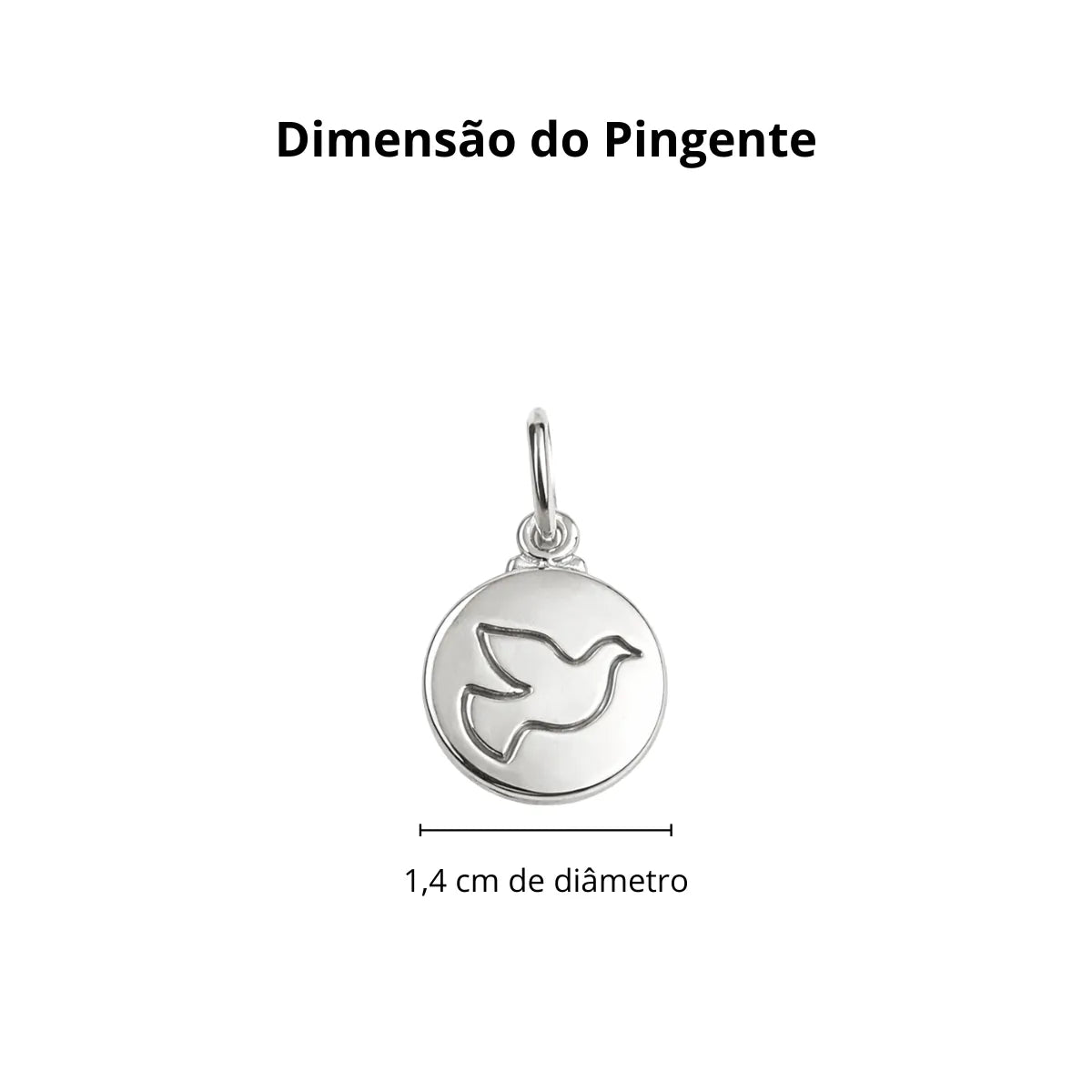 Colar Medalha Espírito Santo Prata 925 Legítima