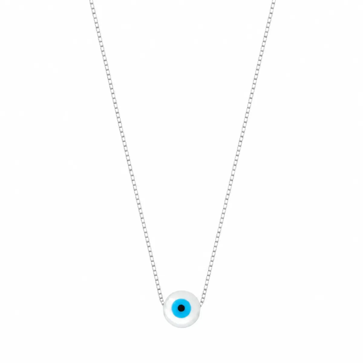 Colar Feminino Olho Grego 8mm Prata 925 Legítima