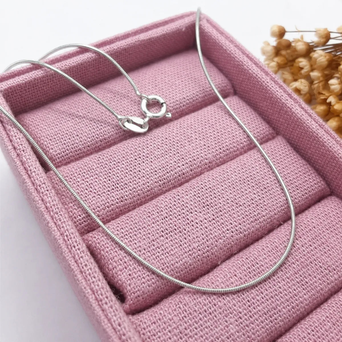 Corrente Feminina Rabo de Rato 1mm 45cm Prata 925 Legítima