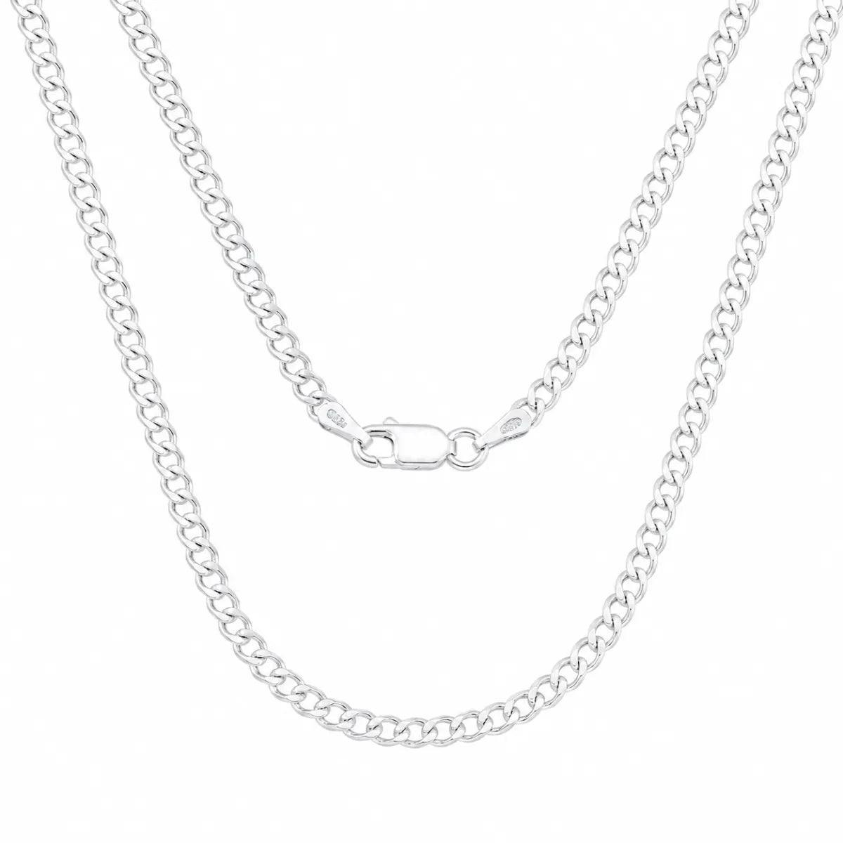 Corrente Masculina Grumet 3mm 60cm Prata 925 Legítima