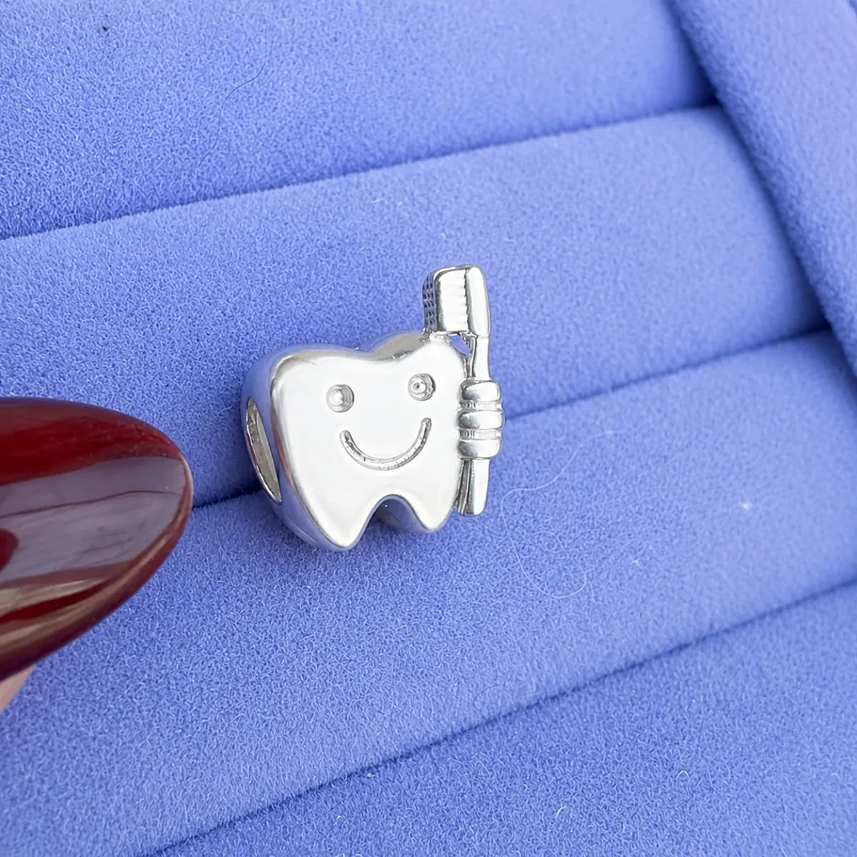 Berloque Separador Dente e Escova Prata 925 Legítima