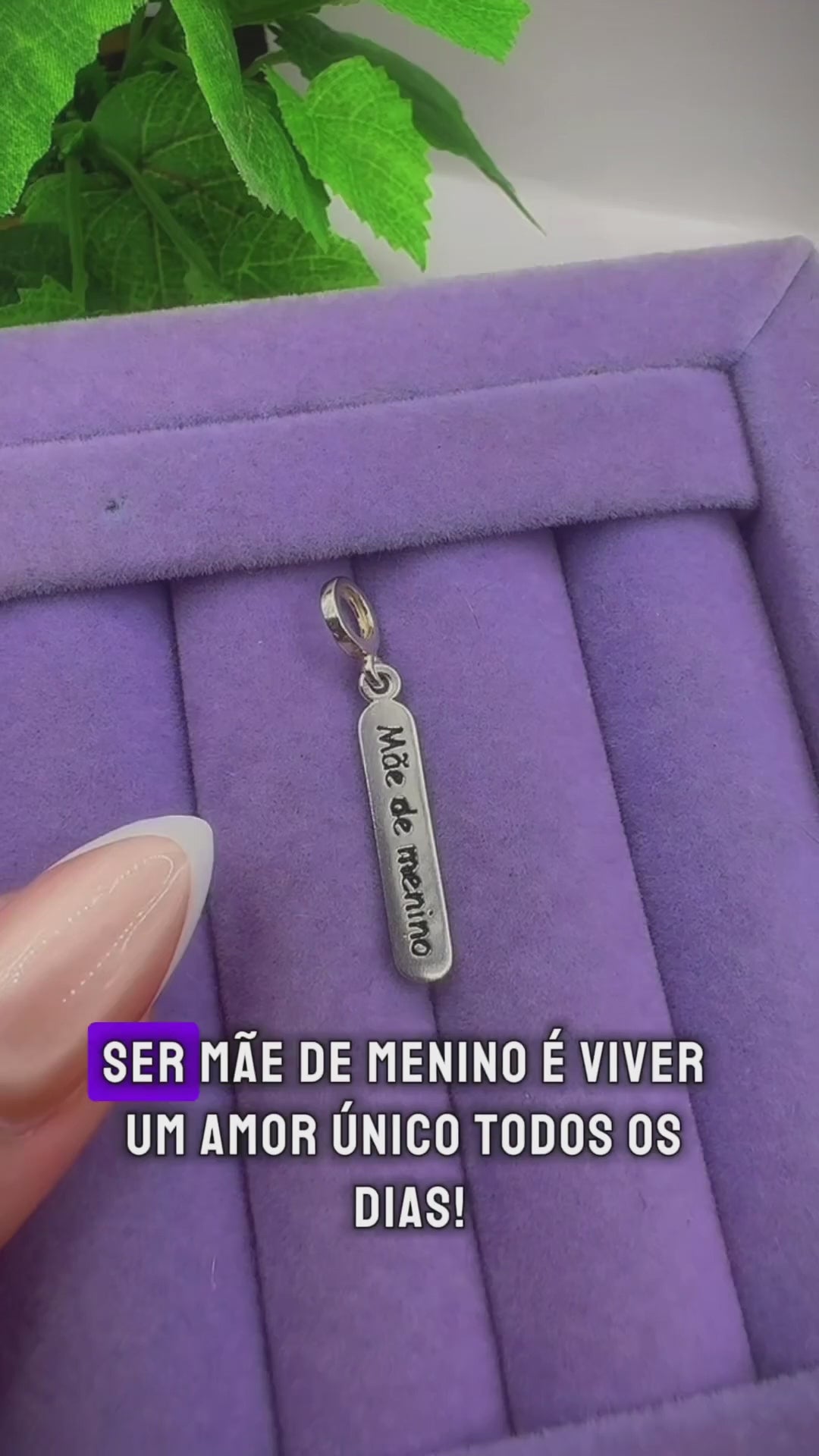 Berloque Plaquinha Mãe de Menino Prata 925 Legítima