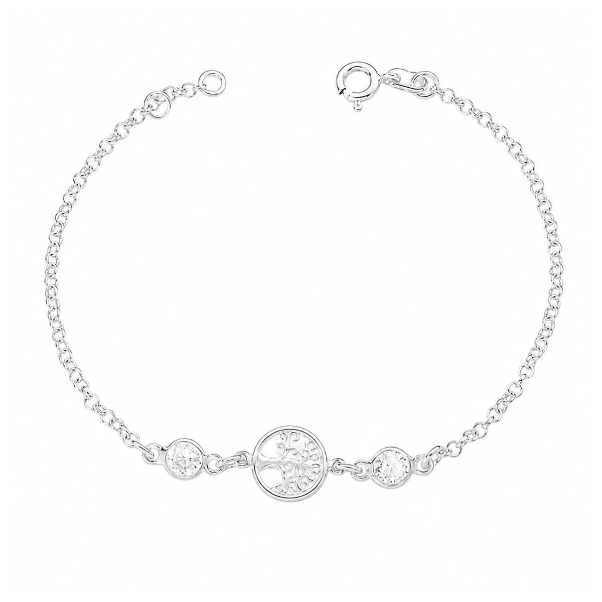 Pulseira Feminina Árvore de Vida Zircônia Prata 925 Legítima