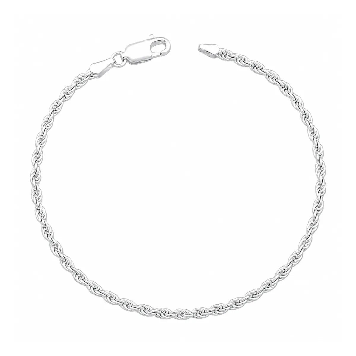 Pulseira Masculina Cordão Baiano F050 Prata 925 Legítima