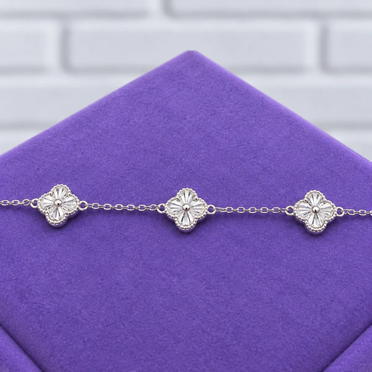 Pulseira Feminina 3 Trevos Prata 925 Legítima