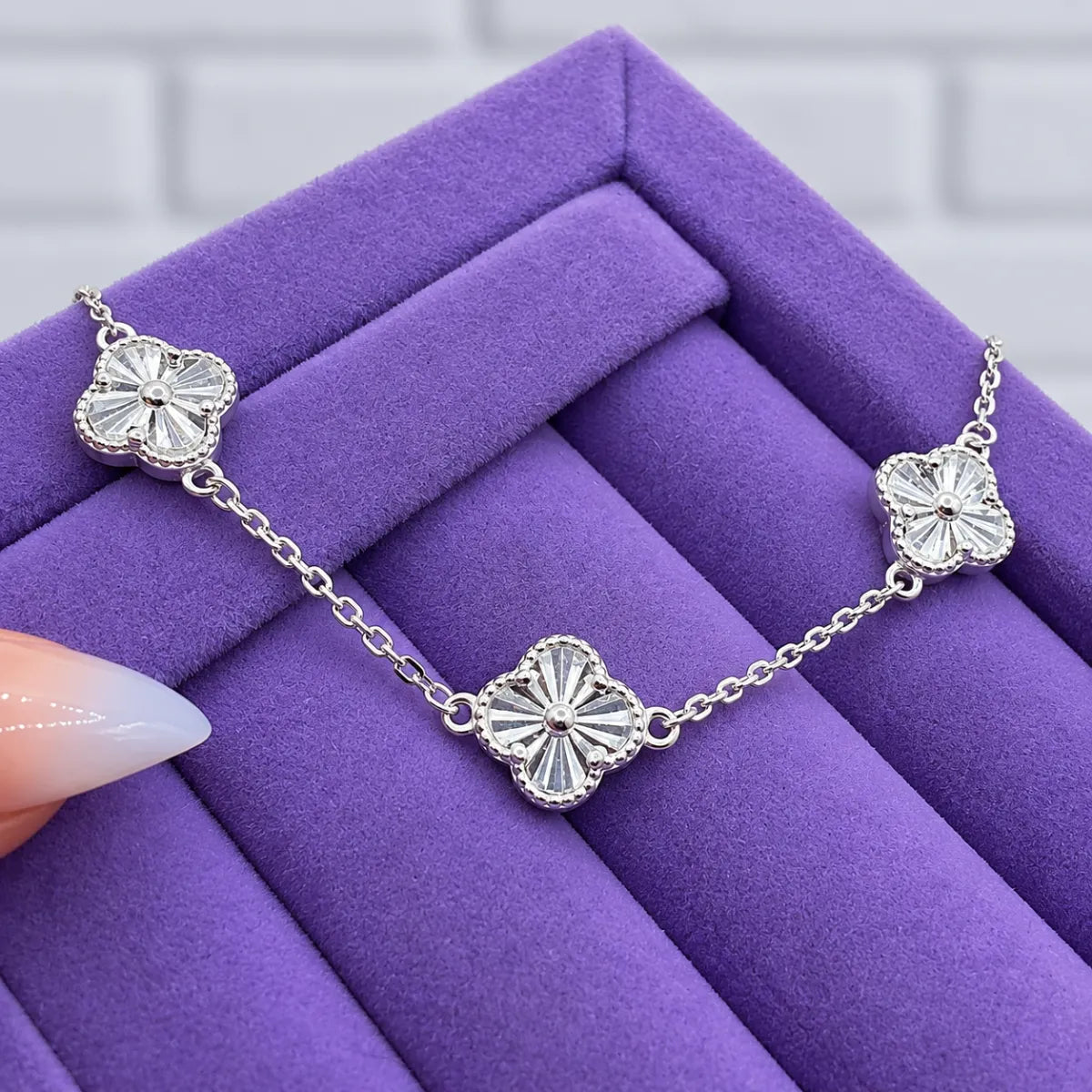 Pulseira Feminina 3 Trevos Prata 925 Legítima