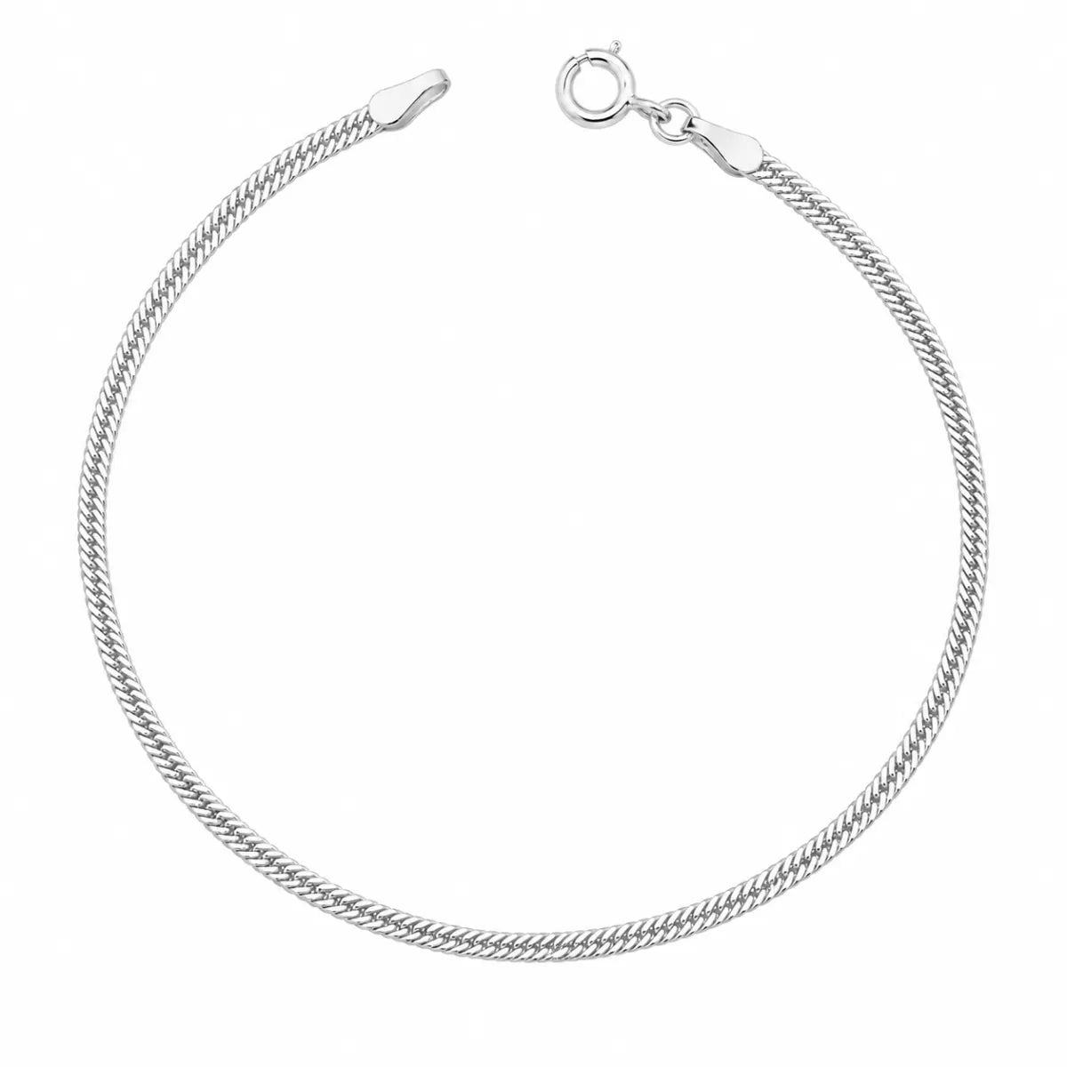 Pulseira Masculina Grumet Elo Duplo 2mm Prata 925 Legítima
